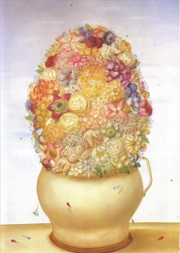 Artworks by 350 Famous Artists Painting - Flower Pot Fernando Botero
